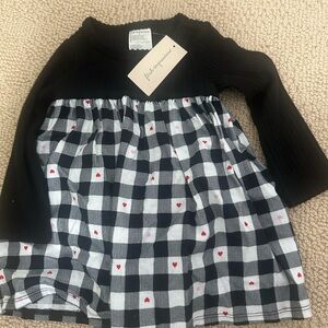 First Impressions Black and White Dress with Red Accents